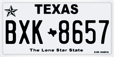 TX license plate BXK8657