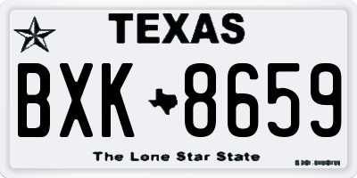 TX license plate BXK8659