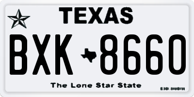 TX license plate BXK8660