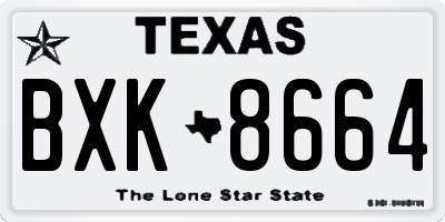TX license plate BXK8664
