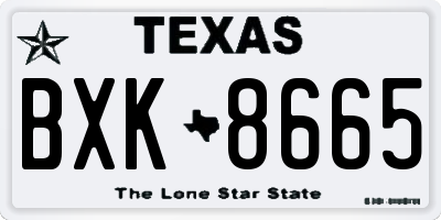 TX license plate BXK8665