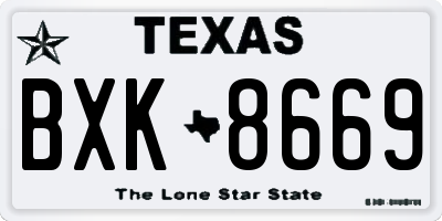 TX license plate BXK8669