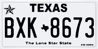 TX license plate BXK8673