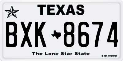 TX license plate BXK8674