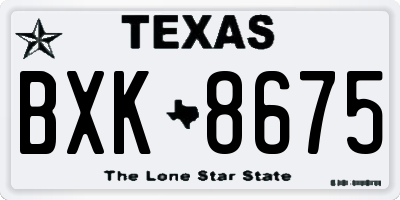 TX license plate BXK8675
