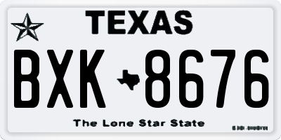 TX license plate BXK8676