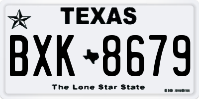 TX license plate BXK8679
