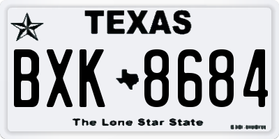 TX license plate BXK8684
