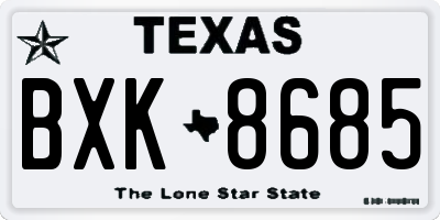 TX license plate BXK8685