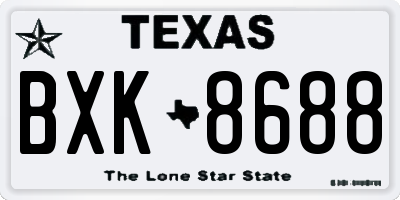 TX license plate BXK8688