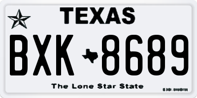 TX license plate BXK8689