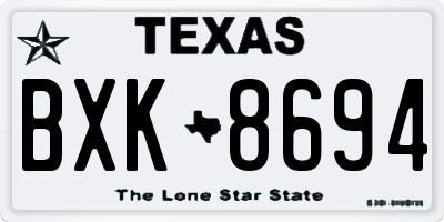 TX license plate BXK8694