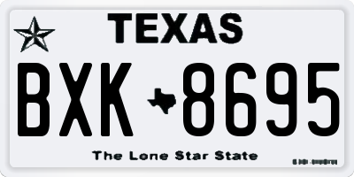 TX license plate BXK8695