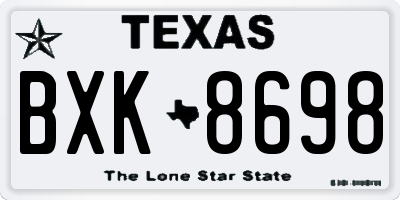 TX license plate BXK8698