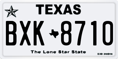 TX license plate BXK8710