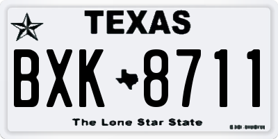 TX license plate BXK8711