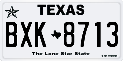 TX license plate BXK8713
