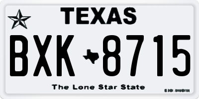 TX license plate BXK8715