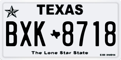 TX license plate BXK8718