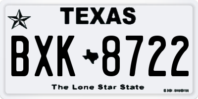 TX license plate BXK8722