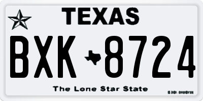 TX license plate BXK8724