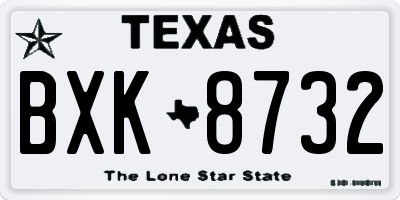 TX license plate BXK8732