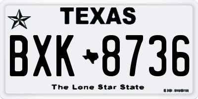 TX license plate BXK8736
