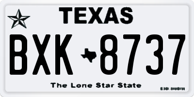 TX license plate BXK8737