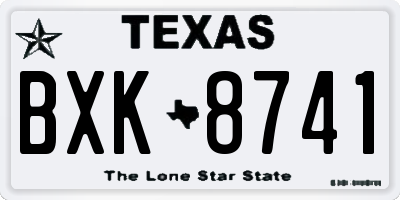 TX license plate BXK8741
