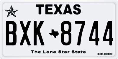TX license plate BXK8744
