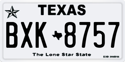TX license plate BXK8757