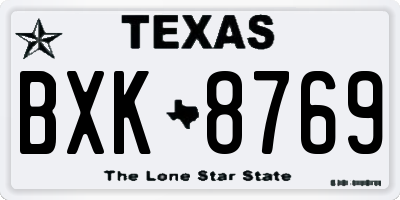 TX license plate BXK8769