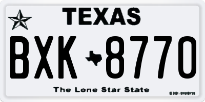 TX license plate BXK8770