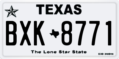 TX license plate BXK8771