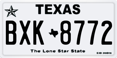 TX license plate BXK8772