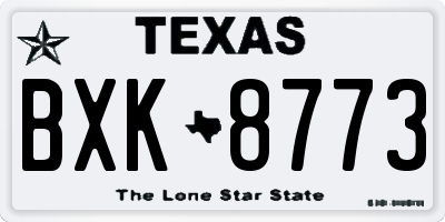 TX license plate BXK8773