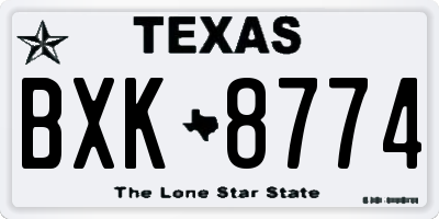 TX license plate BXK8774