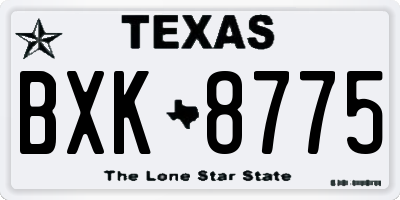 TX license plate BXK8775