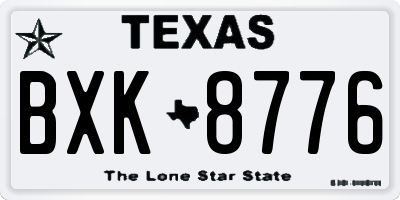 TX license plate BXK8776