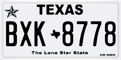 TX license plate BXK8778