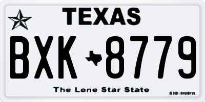 TX license plate BXK8779