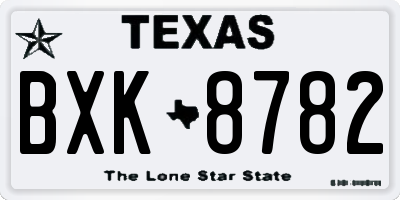 TX license plate BXK8782