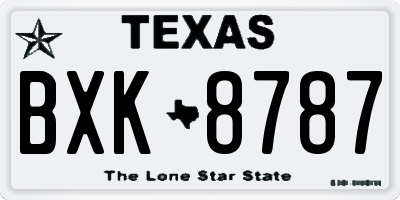 TX license plate BXK8787