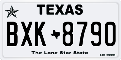 TX license plate BXK8790