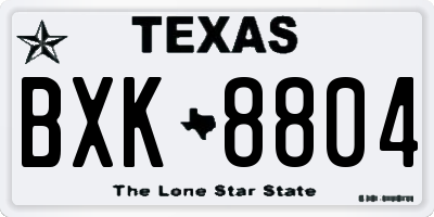 TX license plate BXK8804