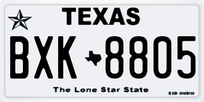 TX license plate BXK8805