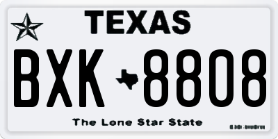 TX license plate BXK8808