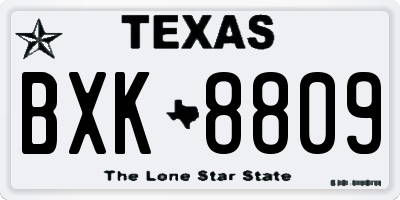 TX license plate BXK8809