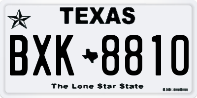 TX license plate BXK8810