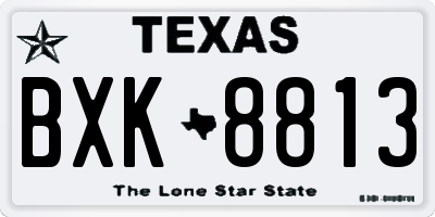 TX license plate BXK8813
